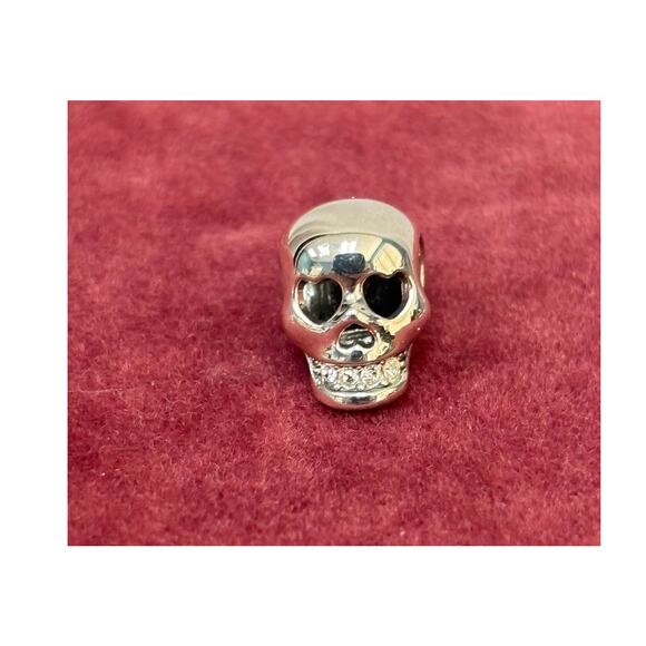 Chamilia Sterling Silver Skull Crystal Bead Charm #63970 63974 - Picture 1 of 5